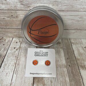 THE GOOD SPORT GALLERY Personalized PAIGE Basketball Earrings With Case